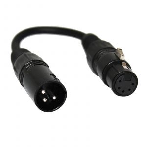 3-Pin Male DMX to 5-Pin Female DMX Adapter